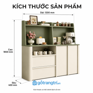Tủ Buffet Màu Xanh Olive Phong Cách Hiện Đại GHS-5014 - 1200x400x1800mm - Xanh olive - GHS-5014
