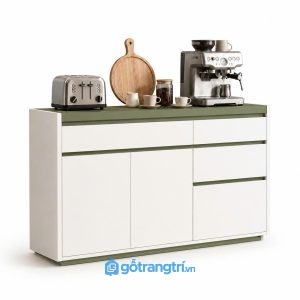 Tủ buffet phòng bếp màu trắng xanh hiện đại GHS-5020