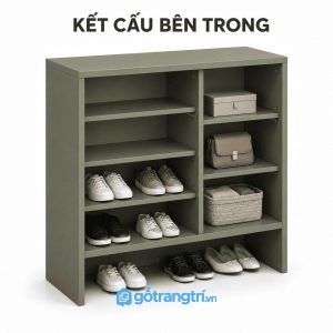 Tủ Giày Cánh Lùa Màu Olive Rêu Hiện Đại GHS-5057 - hình ảnh thực tế 1