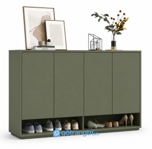 Tủ Giày Màu Xanh Olive Cánh Phẳng Hiện Đại GHS-5047 - 120x35x160cm - Xanh olive - GHS-5047