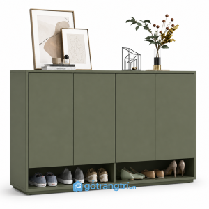 Tủ Giày Màu Xanh Olive Cánh Phẳng Hiện Đại GHS-5047 - 120x35x160cm - Xanh olive - GHS-5047