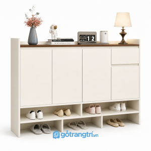 Tủ Giày Màu Xanh Olive Hiện Đại 120cm GHS-5035 - 1200x350x1000mm - trắng bóng