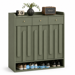 Tủ Giày Màu Xanh Olive Hiện Đại 3 Cánh GHS-5051 - 100x35x120cm - Xanh olive - GHS-5051a
