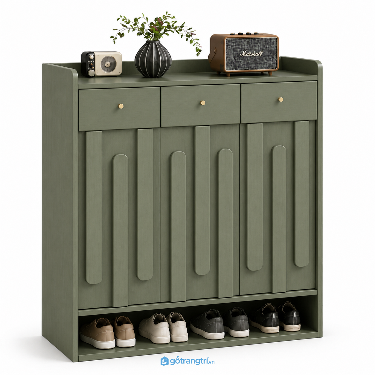Tủ Giày Màu Xanh Olive Hiện Đại 3 Cánh GHS-5051 - 100x35x120cm - Xanh olive - GHS-5051a Tủ Giày Màu Xanh Olive Hiện Đại 3 Cánh GHS-5051 - 100x35x120cm - Xanh olive - GHS-5051a