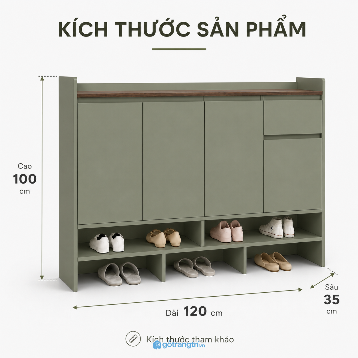 Tủ giày màu xanh olive hiện đại giúp không gian gọn gàng và thẩm mỹ hơn Tủ giày màu xanh olive hiện đại giúp không gian gọn gàng và thẩm mỹ hơn