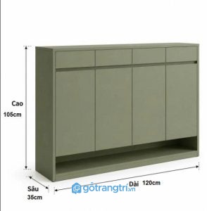 Tủ giày màu xanh olive hiện đại nhiều ngăn lưu trữ GHS-5025 - 1200x350x1050mm - Xanh olive - GHS-5025