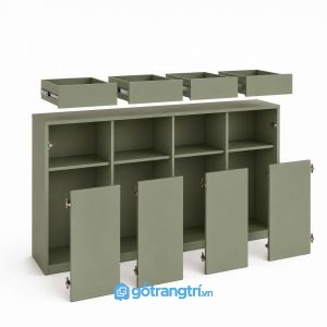 Tủ giày màu xanh olive hiện đại nhiều ngăn lưu trữ GHS-5025 - hình ảnh thực tế 1