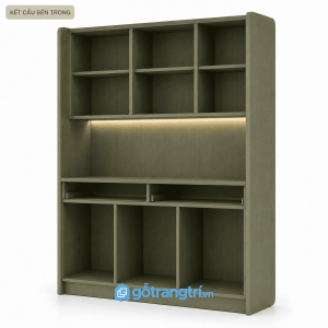 Tủ kệ bếp đa năng có tủ kính hiện đại 140cm GHS-5065 - hình ảnh thực tế 1