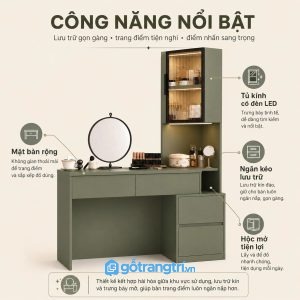 Tủ kính tích hợp đèn LED tạo điểm nhấn nổi bật
