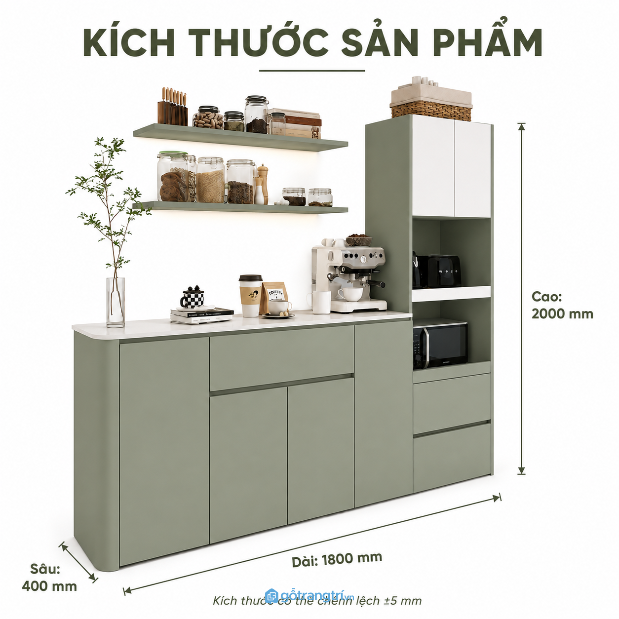 Tủ pantry màu xanh olive hiện đại giúp tối ưu lưu trữ và tạo điểm nhấn cho không gian bếp Tủ pantry màu xanh olive hiện đại giúp tối ưu lưu trữ và tạo điểm nhấn cho không gian bếp