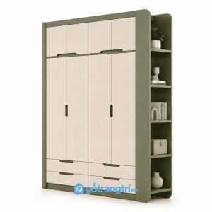 Tủ quần áo 4 cánh có kệ trang trí hiện đại 160cm GHS-5066