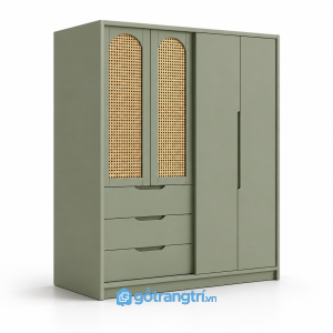 Tủ Quần Áo Cánh Mây Màu Xanh Olive Hiện Đại GHS-5028