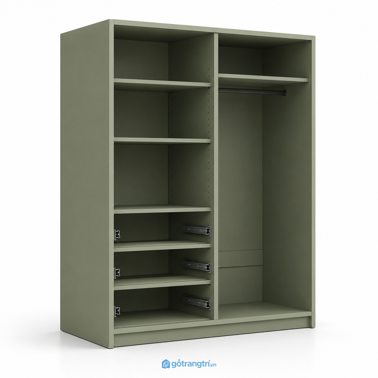 Tủ Quần Áo Cánh Mây Màu Xanh Olive Hiện Đại GHS-5028 - hình ảnh thực tế 1
