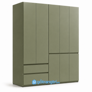 Tủ Quần Áo Cánh Phẳng Màu Xanh Rêu Hiện Đại GHS-5017