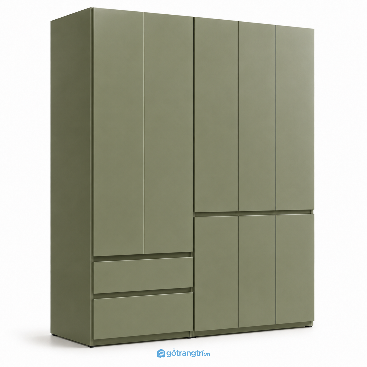 Tủ Quần Áo Cánh Phẳng Màu Xanh Rêu Hiện Đại GHS-5017 Tủ Quần Áo Cánh Phẳng Màu Xanh Rêu Hiện Đại GHS-5017