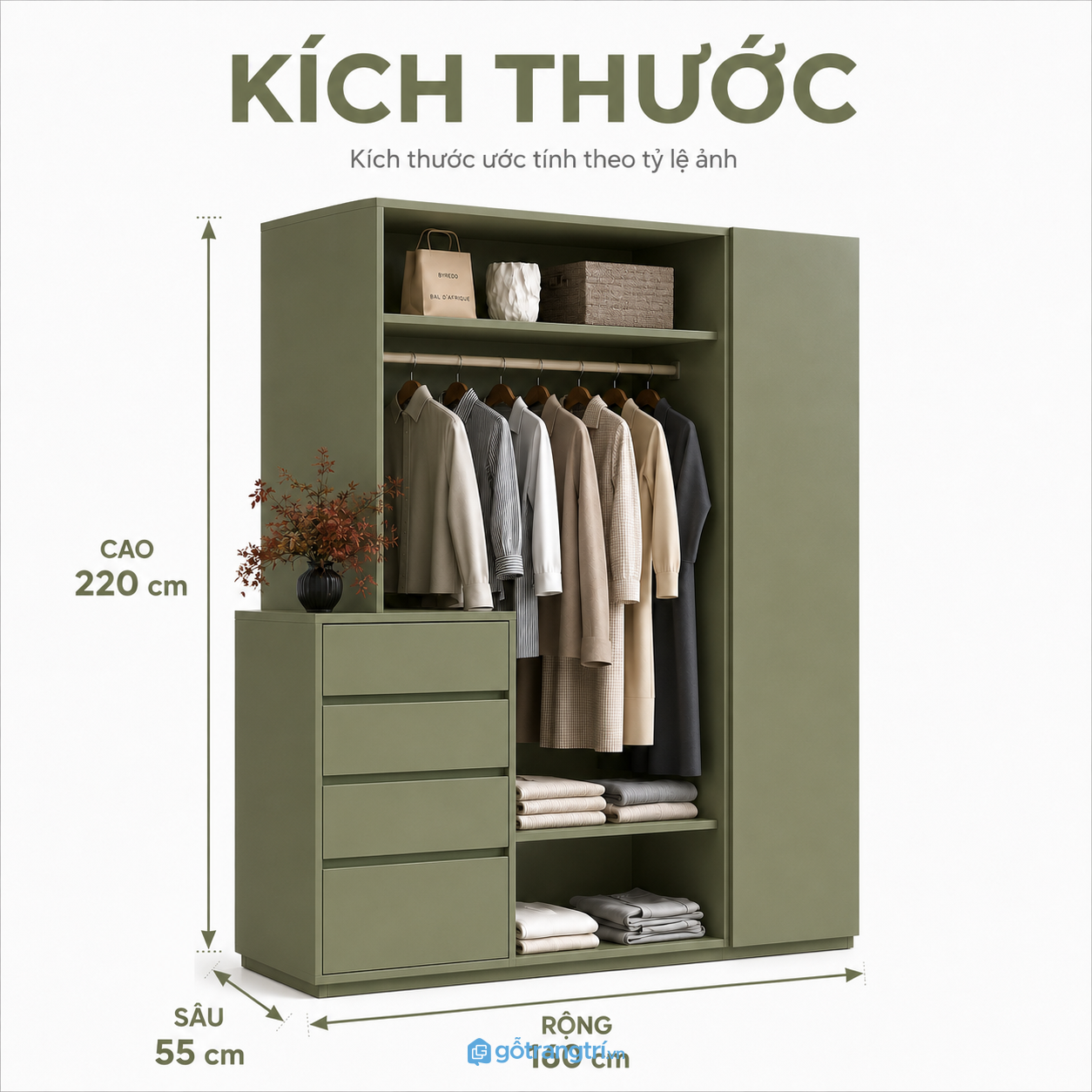 Tủ quần áo cửa lùa màu xanh olive có ngăn kéo cho phòng ngủ hiện đại Tủ quần áo cửa lùa màu xanh olive có ngăn kéo cho phòng ngủ hiện đại