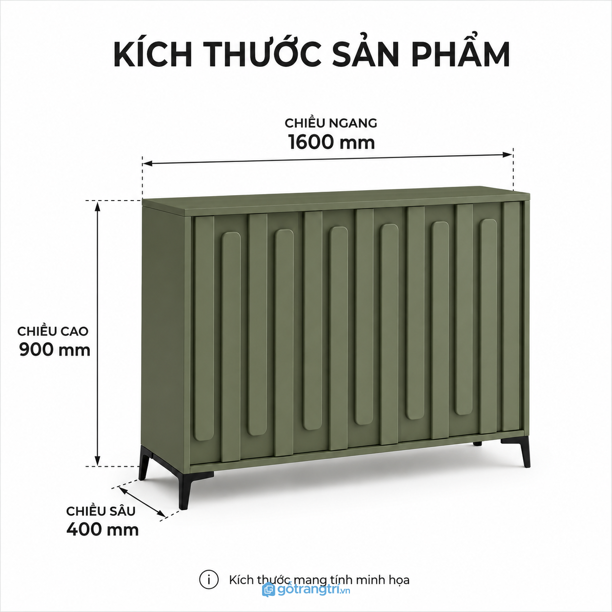 Tủ sideboard màu xanh olive hiện đại với thiết kế cánh nổi sang trọng Tủ sideboard màu xanh olive hiện đại với thiết kế cánh nổi sang trọng