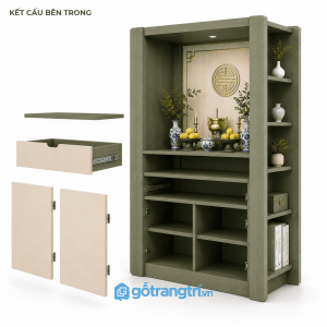 Tủ thờ hiện đại kết hợp tủ lưu trữ đẹp cho không gian sống GHS-5063 - hình ảnh thực tế 1