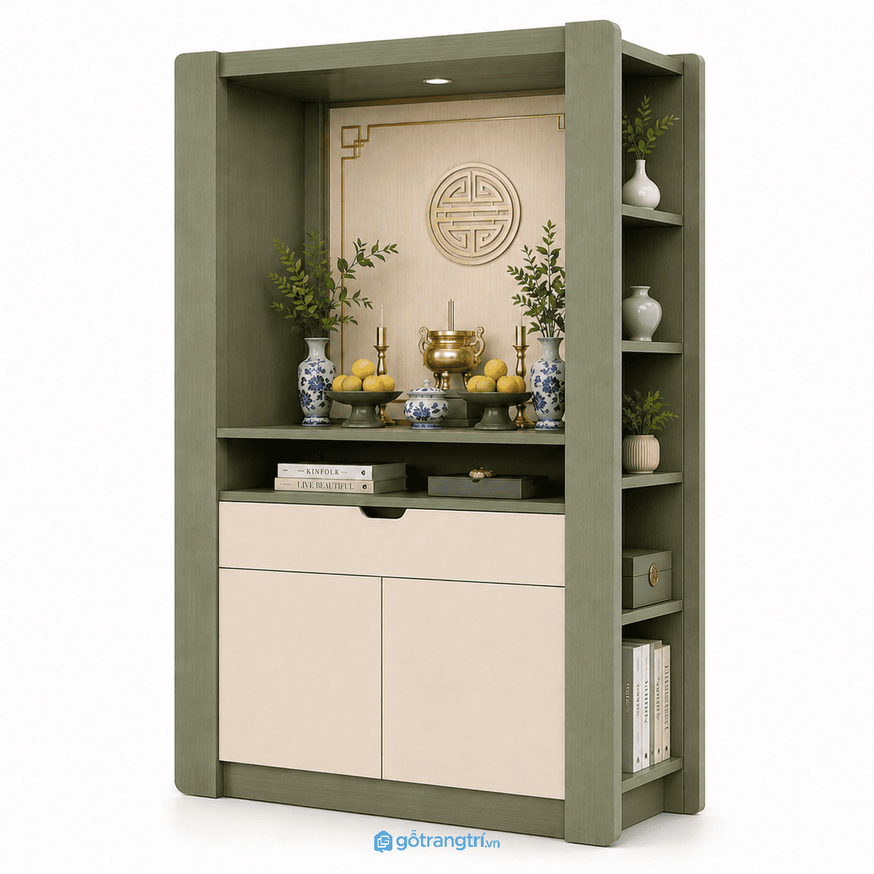 Tủ thờ hiện đại kết hợp tủ lưu trữ đẹp cho không gian sống GHS-5063