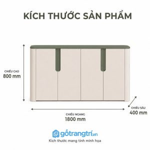 Tủ trang trí phòng khách màu kem xanh hiện đại tối ưu lưu trữ cho không gian sống