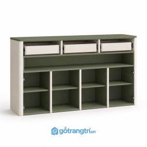 Tủ Trang Trí Phòng Khách Màu Xanh Olive GHS-5024 - hình ảnh thực tế 1