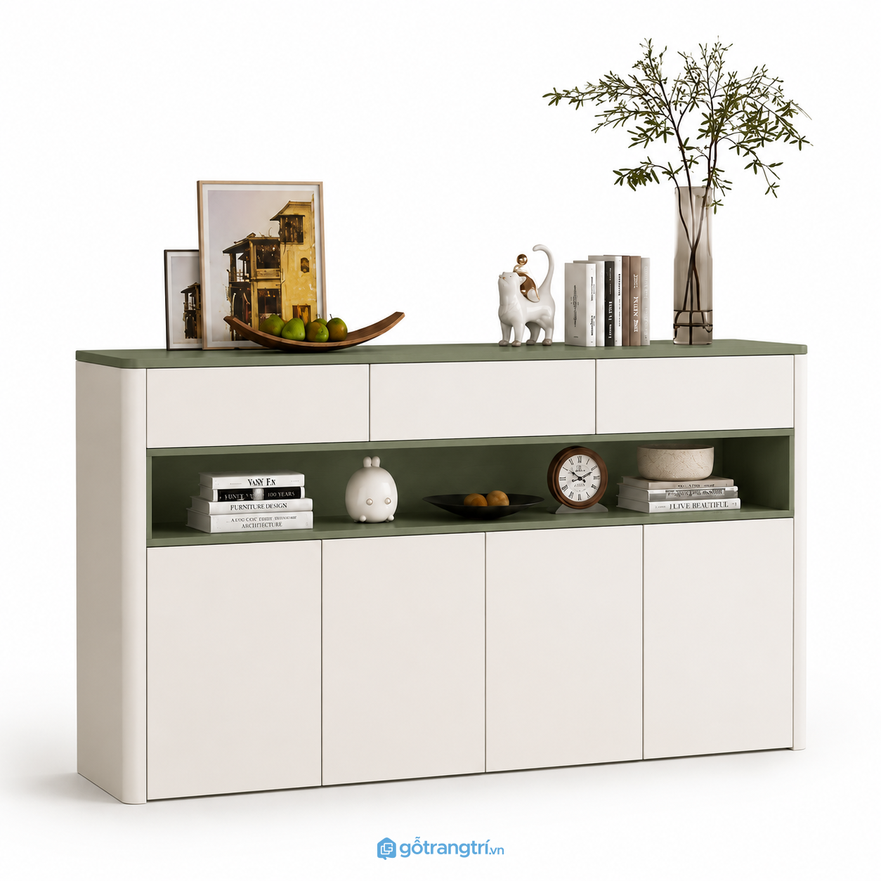 Tủ Trang Trí Phòng Khách Màu Xanh Olive GHS-5024 Tủ Trang Trí Phòng Khách Màu Xanh Olive GHS-5024