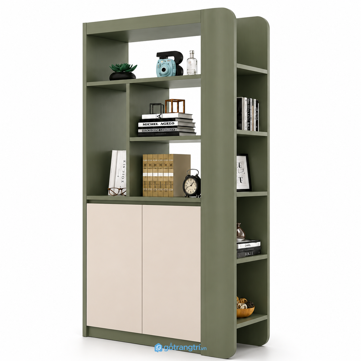 Tủ trang trí phòng khách màu xanh olive hiện đại GHS-5045 - 200x35x90cm - Xanh olive - GHS-5045