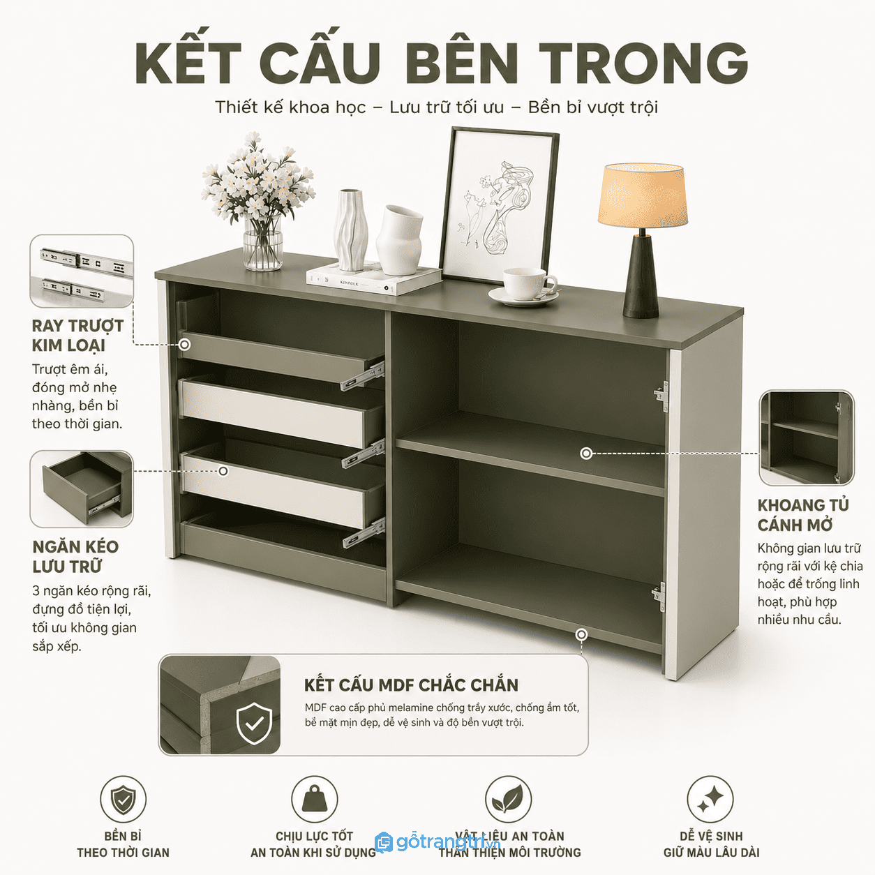Tủ trang trí xanh olive cánh bo cong hiện đại GHS-5056 - hình ảnh thực tế 1 Tủ trang trí xanh olive cánh bo cong hiện đại GHS-5056 - hình ảnh thực tế 1