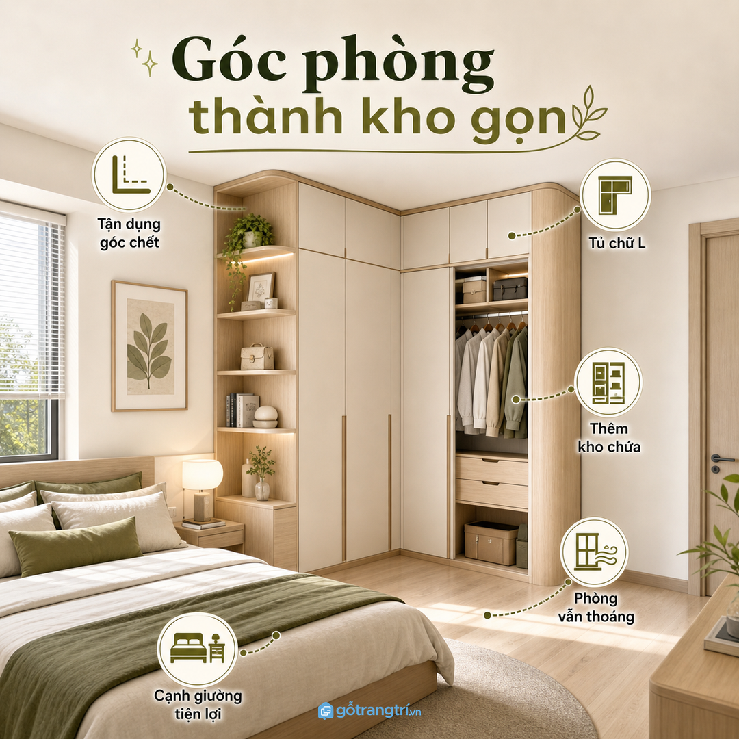 Góc phòng thành kho gọn