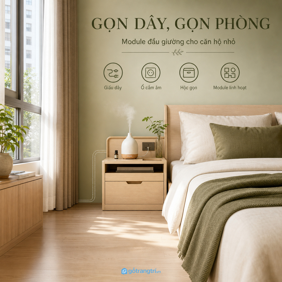 Tủ kệ máy xông tinh dầu giúp phòng ngủ nhỏ gọn dây và dịu mùi hơn