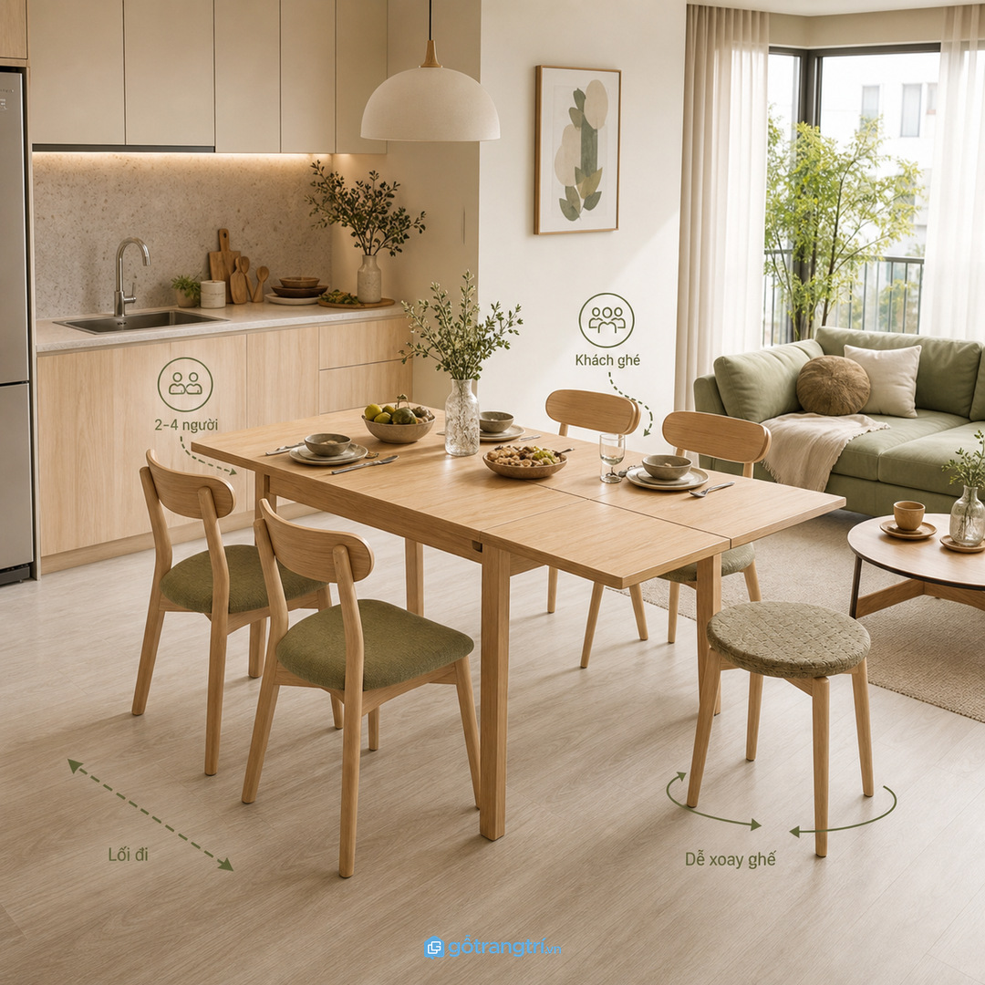Diện tích ăn uống thay đổi theo từng ngày