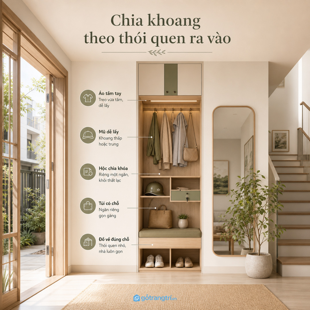 Lối vào là vùng chuyển tiếp dễ rối nhất trong nhà