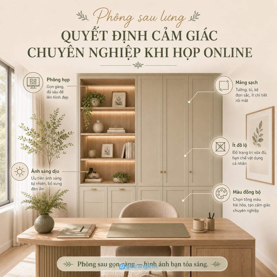 Phông sau lưng quyết định cảm giác chuyên nghiệp khi họp online
