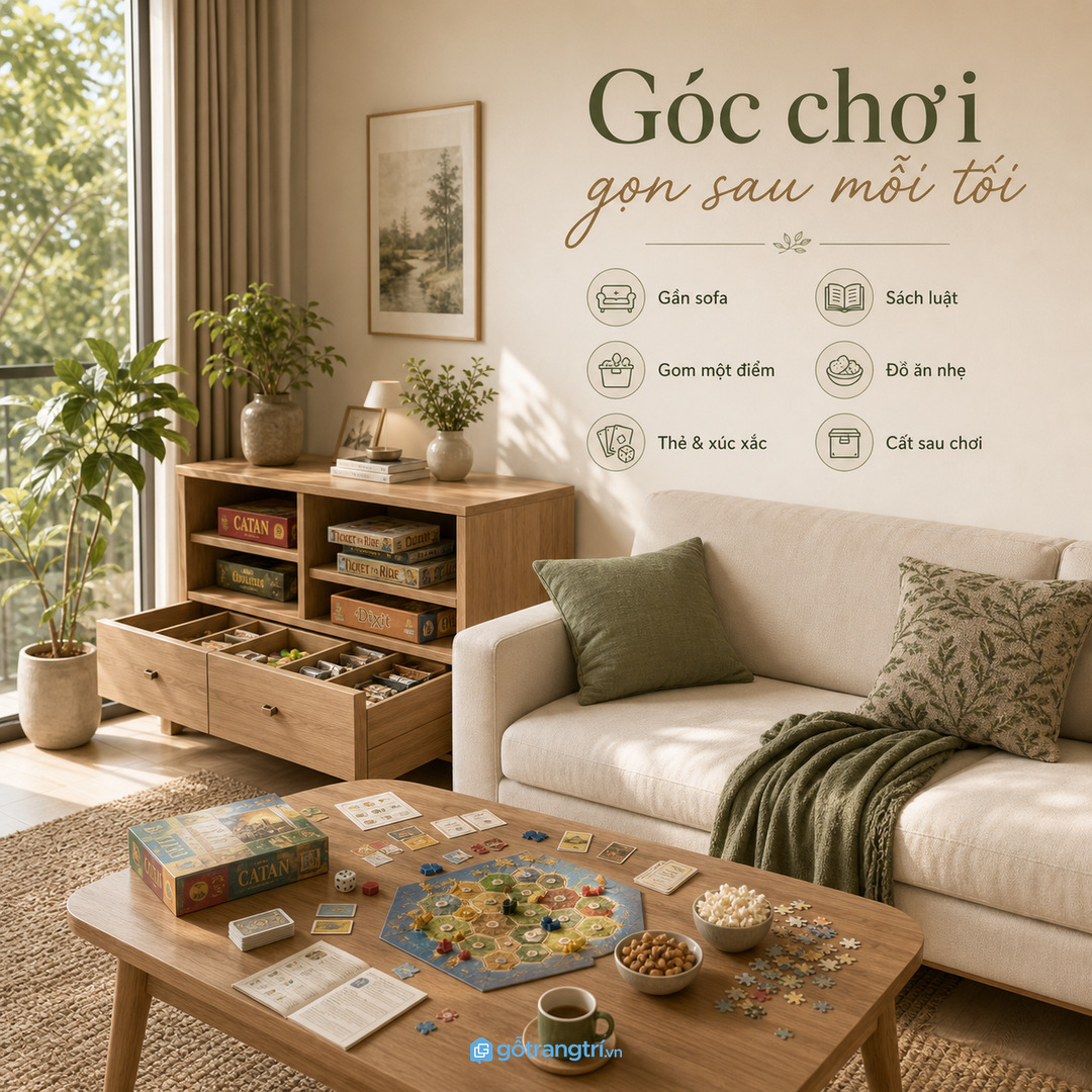 Bàn trà sạch quyết định phòng khách có gọn hay không