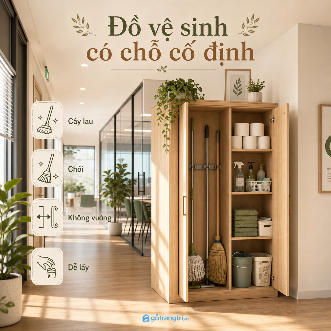Thang gấp để tạm sau cửa làm lối đi vướng và căn hộ nhỏ nhanh rối