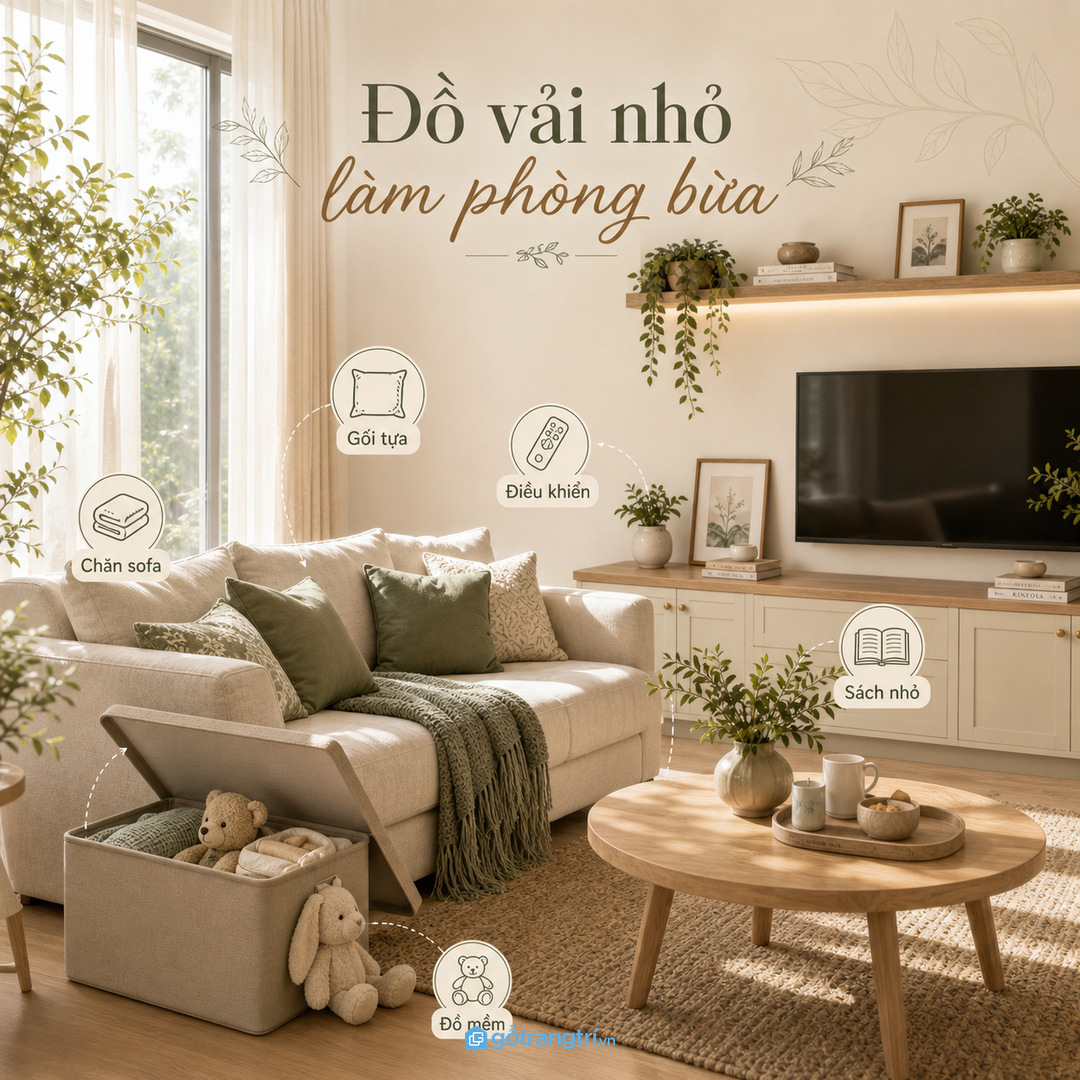 Ghế sofa gọn hay bừa thường nằm ở đồ vải nhỏ