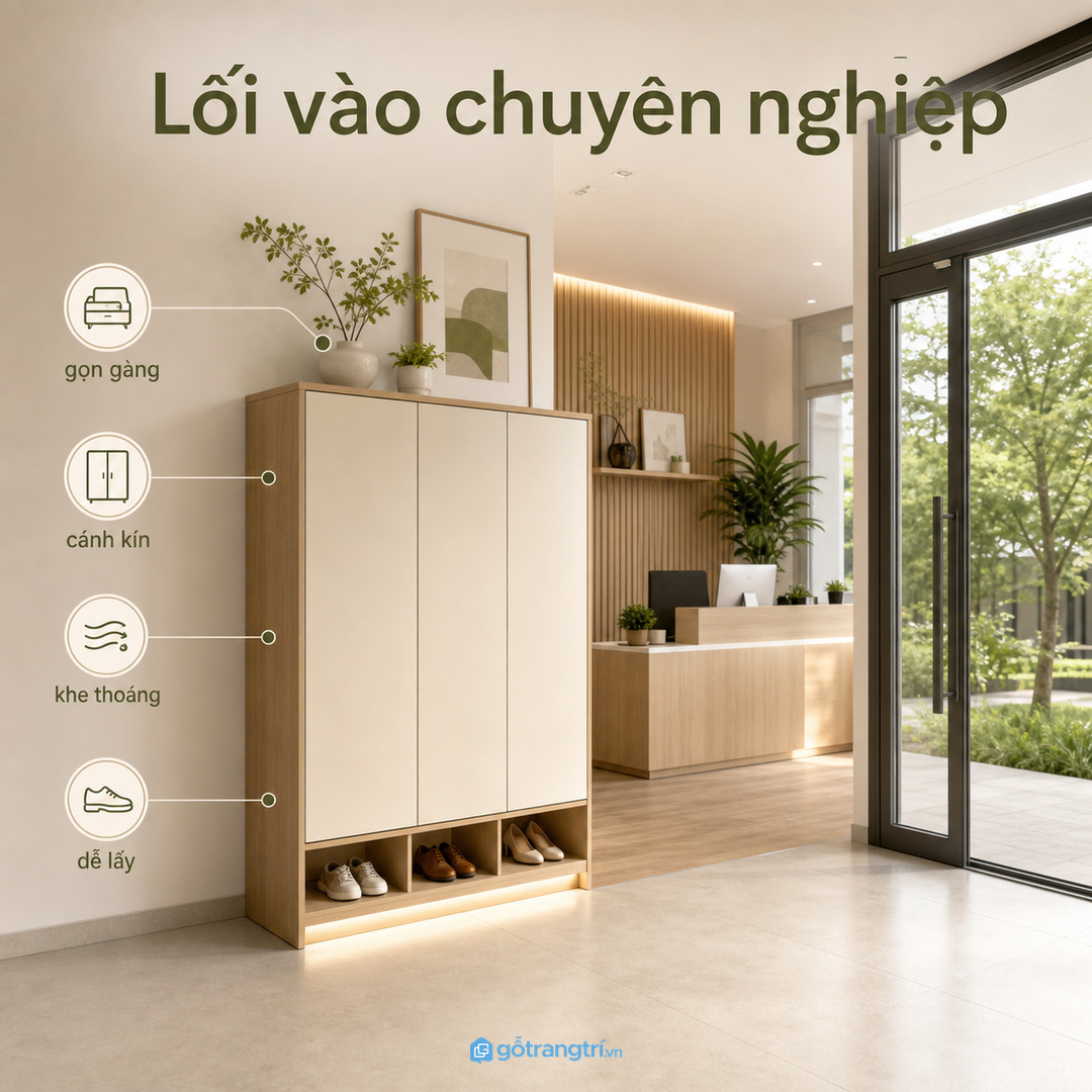 Giày dép lộ ở cửa dễ làm văn phòng mất thiện cảm khi khách bước vào