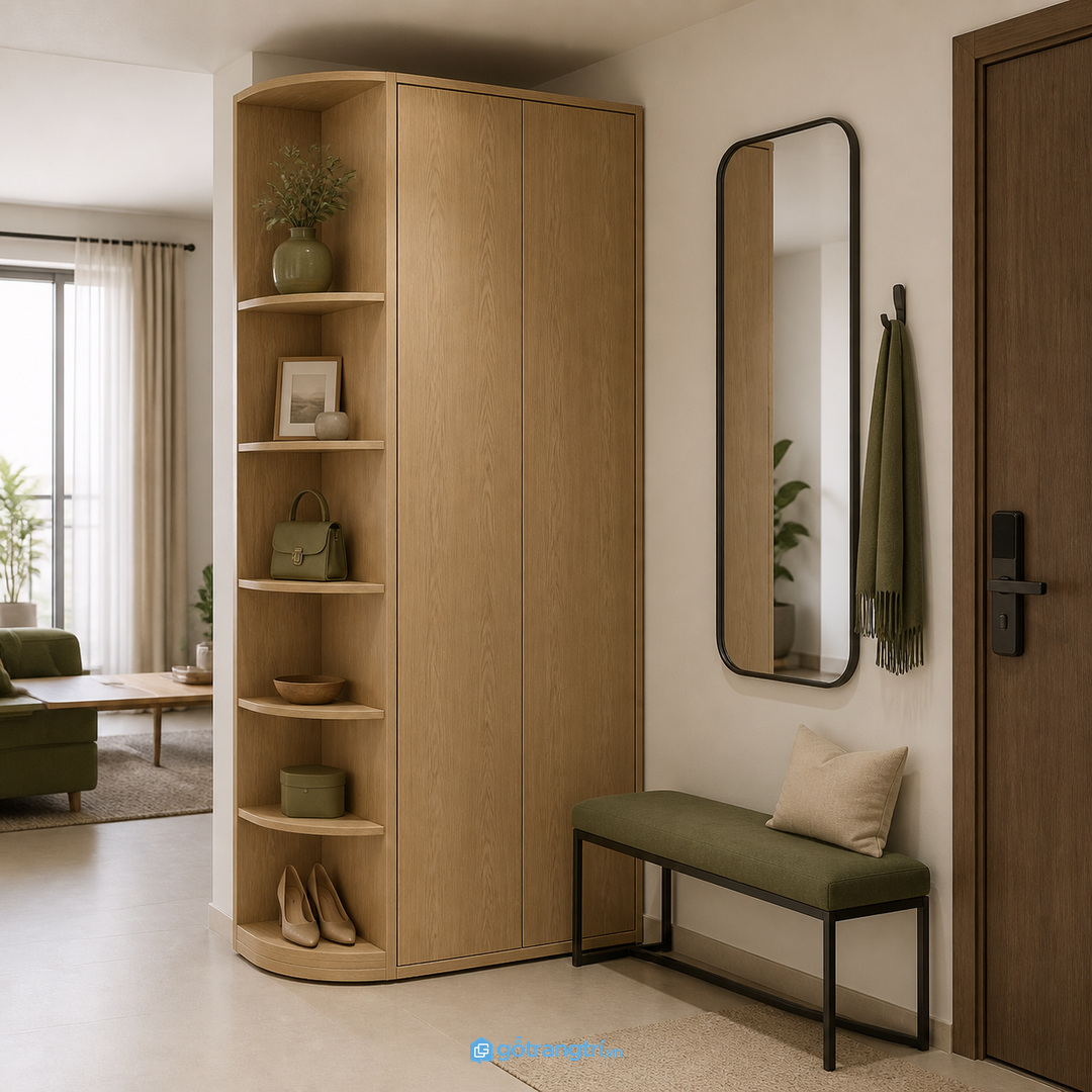 Lối vào nhỏ rất dễ rối nếu giày dép nằm ngoài sàn