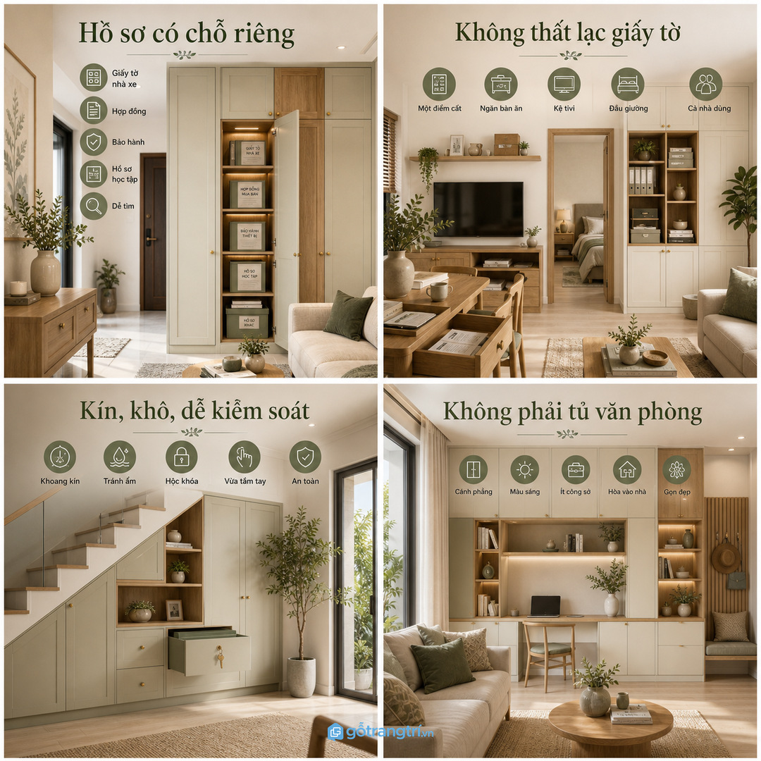 Giấy tờ và hồ sơ phụ rất dễ bị cất rải rác