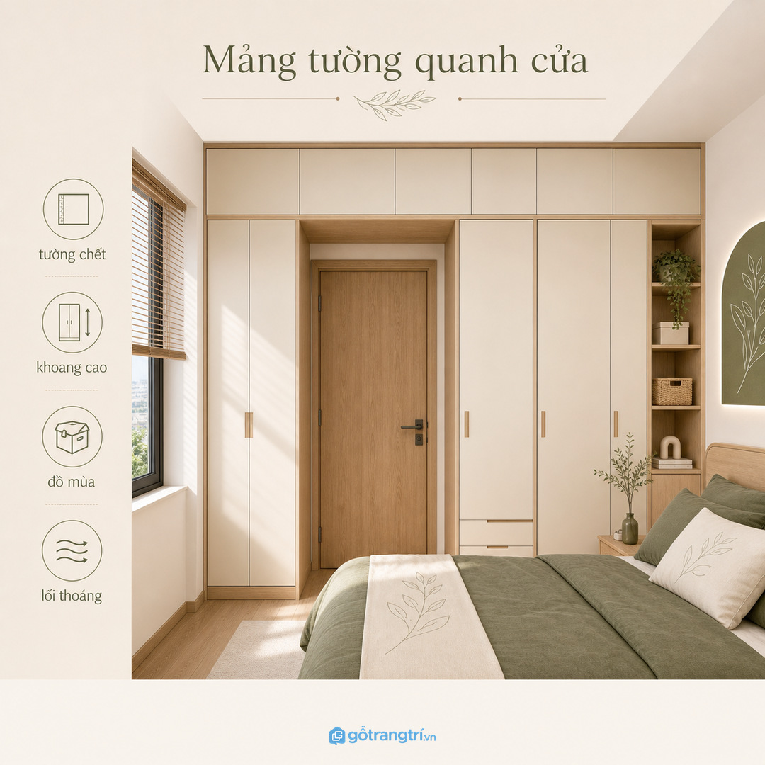 Mảng tường quanh cửa thường bị bỏ phí