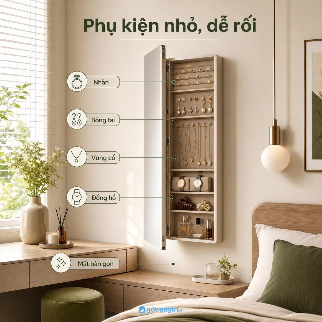 Phụ kiện nhỏ rất dễ làm góc làm đẹp bừa
