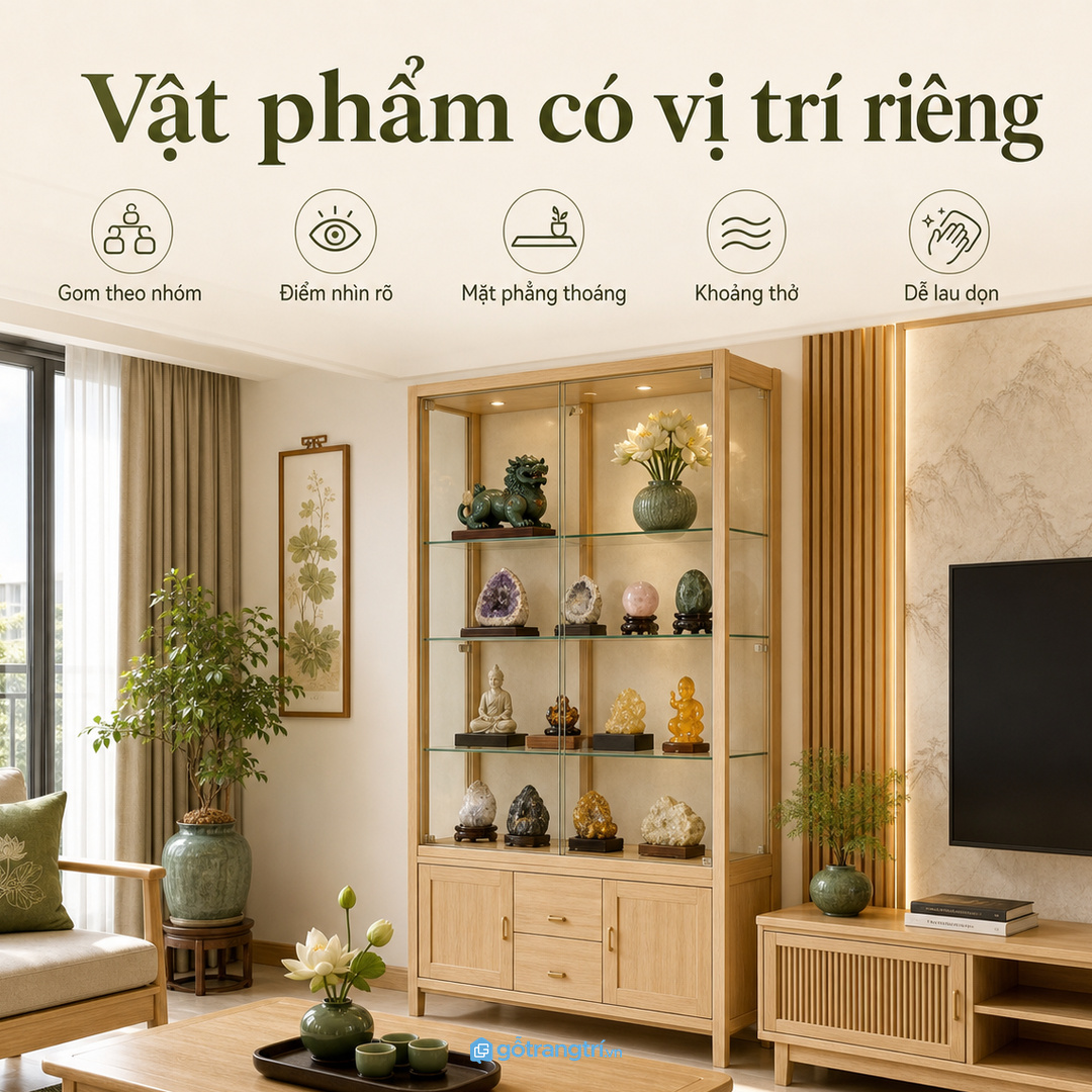 Góc tài lộc dễ rối nếu vật phẩm không có vị trí riêng