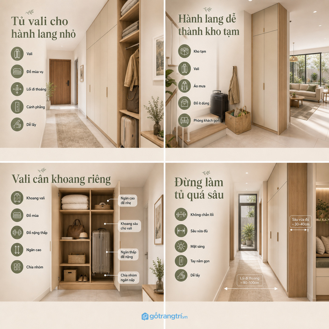 Hành lang là nơi dễ thành kho tạm