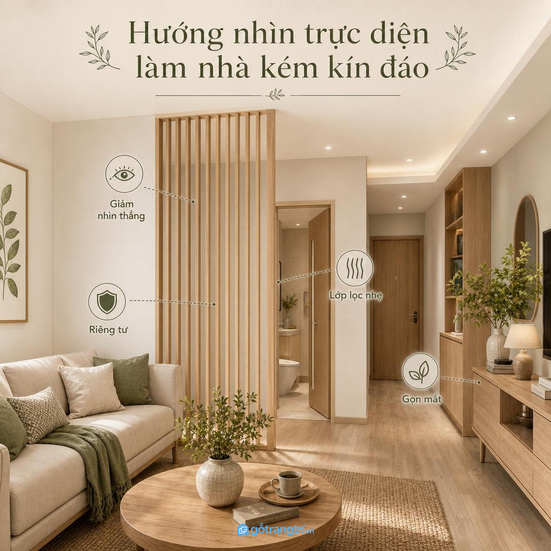Hướng nhìn trực diện làm nhà kém kín đáo