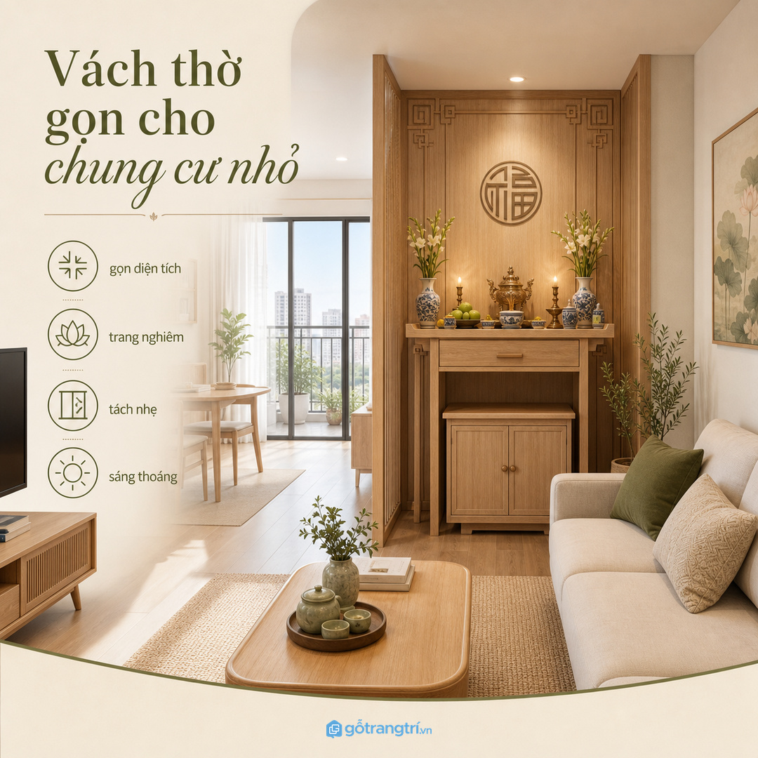 Góc thờ cần ranh giới mềm để không lẫn với sinh hoạt