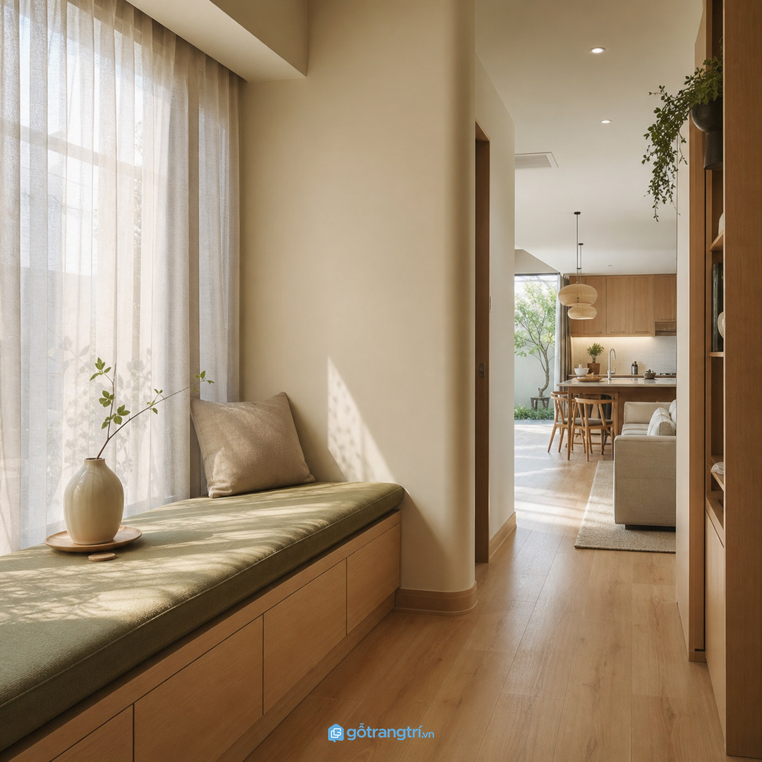 Ngăn kéo dưới bệ giúp giấu đồ nhỏ mà không thêm tủ rời