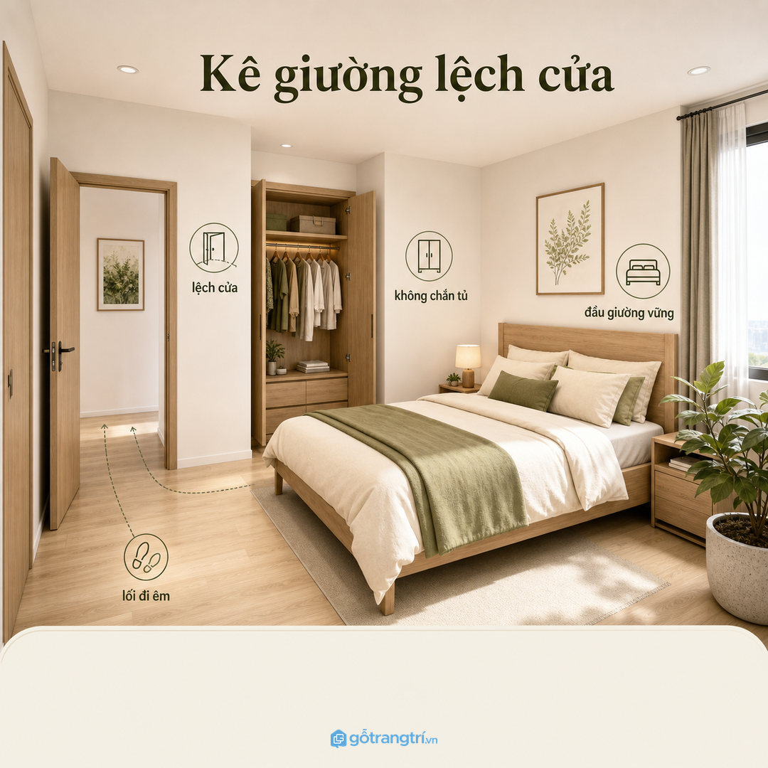 Lối đi quanh giường phải thoáng để sinh hoạt không bị bí