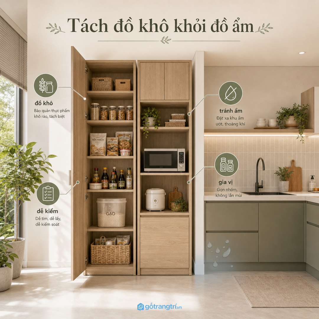 Thiết bị bếp cần đặt đúng tầm và có khoảng thoát nhiệt