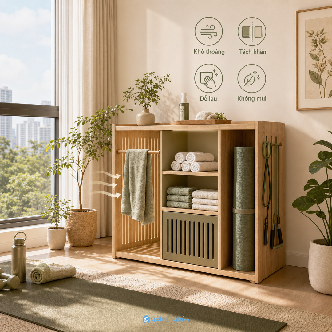 Thảm tập và đồ vải cần khô sạch sau mỗi buổi tập