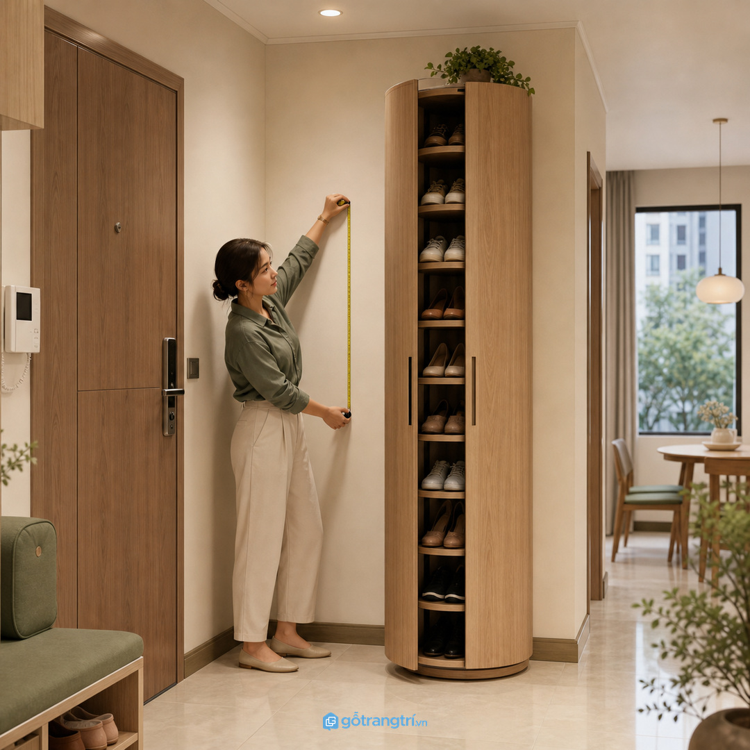 Cơ chế xoay giúp lấy giày nhanh trong không gian hẹp